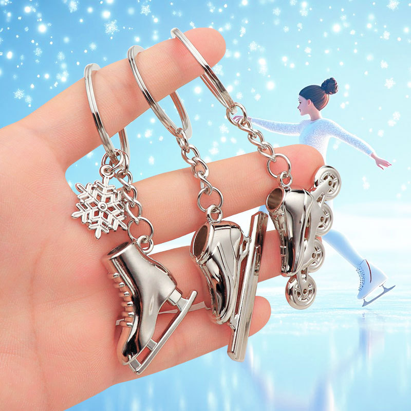 Winter Sports Enthusiast Gift-Metal Snowboarding Keychain Snow