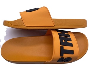 2023 New Designer <strong>Orange</strong> Rubber Sandals Custom Summer <strong>Slides</strong> with Printed Logo for Unisex Fashionable Private Label Slippers Men - Product Image 4