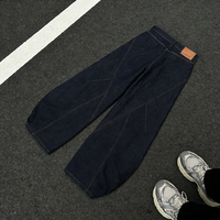 Pantalons en jean foncés sur mesure, usine de vêtements OEM/ODM pour le commerce transfrontalier, échantillonnage gratuit selon les dessins et échantillons