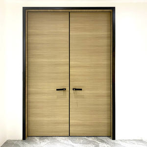 Commercial Residential Teakwood Wooden Solid Wood Interior French Teak Wood Double Leaf Panel <strong>Door</strong> Plain <strong>Design</strong> Interior <strong>Sunmica</strong> - Product Image 2