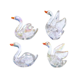 Mini Statuetta di Cigno Elettroplaccata Creativa, Accessori Decorativi Fai-da-Te per Giardino, Mini Ornamenti - Product Image 5