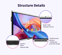 Pizarra Interactiva Inteligente de 86 Pulgadas, 4K LED, Sistema Dual Android Windows, Cámara y Micrófono Integrados, para Salas de Conferencias