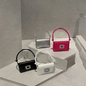 Novità 2025: Borsa Quadrata Casual Elegante da Donna con Delicata Fibbia Quadrata in Strass - Product Image 2