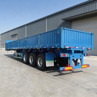 Semi-remorque à ridelles en acier de 3 ou 4 essieux, 40 pieds (13m/12.5m), 40 tonnes/60 tonnes, pour le transport de marchandises, à vendre
