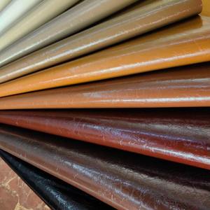 8020 1.2 मिमी pu चमड़े के तेल ने अच्छी लाइनों को स्ट्रेचबल सूट बैग सोफे की कुर्सियां फाक्स चमड़े के लिए बुना हुआ था। - Product Image 2