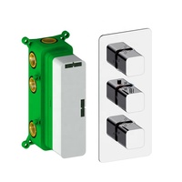 Vanne de commande de douche thermostatique encastrée à cinq fonctions avec pommeau de douche de plafond