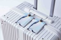 Étiquettes de bagages en similicuir à motif personnalisé, étiquettes de bagages de voyage avec quincaillerie en acier inoxydable pour valise, sac à dos, sac à main