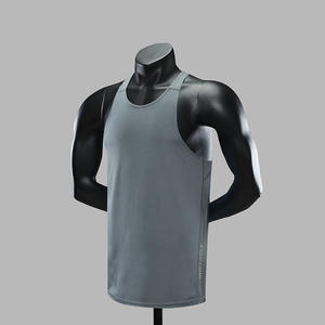 Haut de musculation léger côtelé Vêtements de sport pour hommes Chemises sans manches - Product Image 1