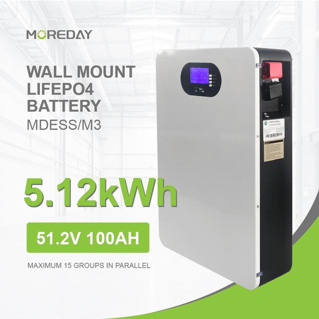 MOREDAY 48V 51.2V 100Ah Wall Mounted Home Battery 5.12kWh Low Voltage Energy Storage System