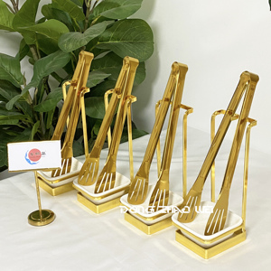 Nhà bếp nấu ăn salad bánh mì phục vụ kẹp kẹp thép không gỉ giá bán buôn thực phẩm Spoon chủ Spatula rests & Pot Clips - Product Image 1