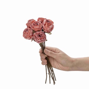 ช่อดอกกุหลาบประดิษฐ์ CallaFloral สีพีช สำหรับตกแต่งงานแต่งงาน งานฝีมือแขวนผนังแบบมาคราเม่ จัดดอกไม้ - Product Image 5
