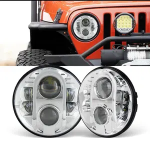 Led Jeeps Headlight 7Inch 80W Driving Lights Offroad Waterproof Car Headlamps Bus Led Headlight