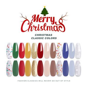 Vente en gros de 12 couleurs pour la fête de Noël La couleur vous fait briller à la fête de Noël Échantillon gratuit de vernis à ongles en gel - Product Image 3