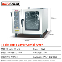 Four combiné commercial en acier inoxydable de 90 L avec chauffage par convection à 4 niveaux, pistolet à eau haute pression manuel pour le nettoyage