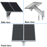 TecDeft 200W Système de caméra de sécurité extérieure CCTV commerciale avec panneaux solaires mono 12v 100ah Contrôleur MPPT de batterie à cycle profond