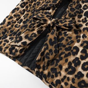 Gilet Casual da Donna con Scollo a V, Fiocco Frontale <span class=keywords><strong>e</strong></span> Stampa Animalier Multicolore - Product Image 5