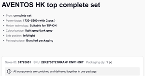 22K2300T21 Sistema de Puertas Abatibles Hacia Arriba Blu m para Gabinete, Torque 420-1610, Combinado con un Reboiler, Kit Completo AVENTOS HK - Product Image 6