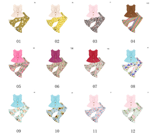 Conjuntos de Ropa de Verano sin Mangas a la Moda para Niñas, Conjunto de 2 Piezas para Niñas de 1 Año, Conjuntos de Ropa Infantil de Boutique al por Mayor - Product Image 6