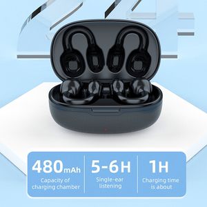 Casque <span class=keywords><strong>audio</strong></span> sans fil à conduction osseuse à clipser, équipement <span class=keywords><strong>audio</strong></span>, oreille ouverte, stéréo sport, clip d'oreille avec micro, écouteurs - Product Image 2