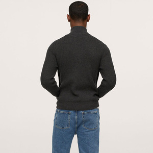 2025 Winter <strong>Men's</strong> Wool/Acrylic Zipper Thick Breathable Turtleneck <strong>Chunky</strong> <strong>Cardigan</strong> - Product Image 2