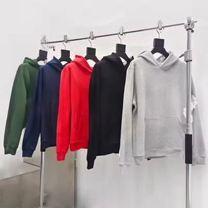 เสื้อฮู้ดดี้โอเวอร์ไซส์ผ้าฝ้ายเฟรนช์เทอร์รี่คุณภาพสูง ปี 2025 100% ผ้าฝ้าย พร้อมลายพิมพ์นูน 3 มิติ สีเดนิมที แขนยาว มีฮู้ด - Product Image 2