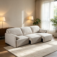 Sofá Cama Eléctrico Moderno de Tres Plazas, Grande, de Tela, en Forma de L, Modular, Convertible, Cómodo y Espacioso para Áreas de Estar