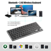Keyboard Bluetooth Nirkabel Abs Portabel Ramping untuk Mac PC iPhone iPad IOS Android Windows