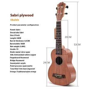 21-Inch Sabri Ukulele Cổ Điển Hawaii Thiết Kế Rắn <span class=keywords><strong>Top</strong></span> Maple Trở Lại/Side Mun Matt Kết Thúc Nhà Máy Bán Buôn Giá Rẻ Nhỏ Guitar - Product Image 4