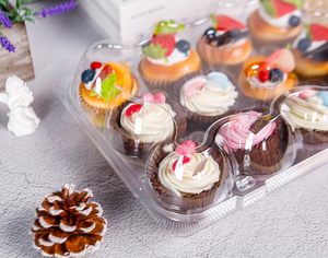 Contenedores de Plástico Desechables para Mascotas al por Mayor, Cajas para Mini Muffins y Cupcakes con 6, 12 y 24 Compartimentos, Bandeja de Empaque con Tapa Transparente - Product Image 6