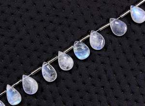 Awesome Quality 21 Pieces Natural Blue Fire <b>Rainbow</b> Moonstone Smooth Pear Shape Beads Jewelry Making <b>Bracelet</b> Necklace - Product Image 3