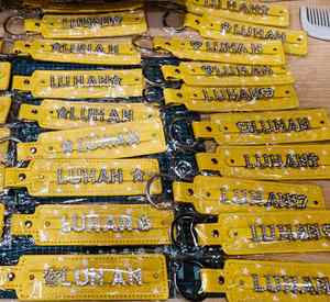 Custom Luxury PU <b>Leather</b> <b>Keychain</b> with Custom Logo Rhinestones Ornaments Metal Hard Enamel Accessories Durable Rectangular Shape - Product Image 6