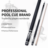 Queue de billard professionnelle K-01 en ébène de haute qualité, 58,3 pouces, avec fût en érable dur JMC et pointe de 12 mm