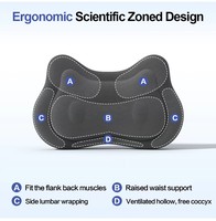 Coussin de soutien lombaire ergonomique en éponge, avec sangle réglable, pour bureau, chaise de jeu, siège de voiture