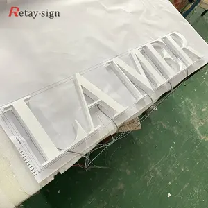 定制不锈钢标牌，用于橱窗展示店面发光二极管背光通道字母标牌