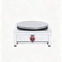 Machine à crêpes électrique rotative à plaque unique en acier inoxydable avec plaque en fonte antiadhésive et température réglable