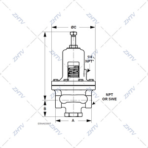 Régulateurs de pression de <span class=keywords><strong>gaz</strong></span> à commande directe FISHER, en fer, à faible pression, avec volants, pour raccords en T, 0-300 PSI, basse température - Product Image 6