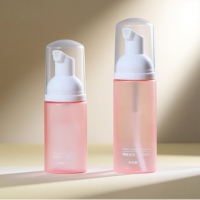 Bouteille à pompe en plastique transparente personnalisée de 40 ml, 50 ml, 60 ml, pour cosmétiques, nettoyant facial, mousse, bouteilles de mousse