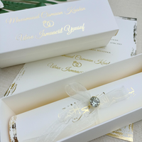 Invitation de mariage personnalisée de luxe en papier de qualité supérieure, avec dorure à chaud, diamants et coffrets