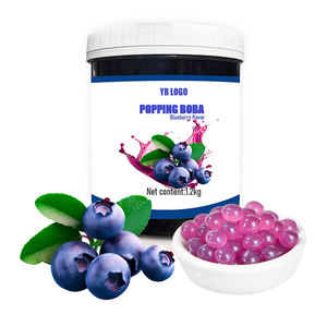Perles de boba éclatantes saveur myrtille en gros, billes de jus de fruits pour thé boba éclatant de Taïwan, garnitures halal certifiées pour thé au lait et granités - Product Image 2