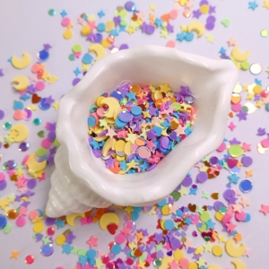 500g/Lote de Chispas de <span class=keywords><strong>Arcilla</strong></span> Polimérica de Colores con Forma de Estrella y Luna, Confeti para Manualidades, Decoración de Uñas, Fundas de Teléfono, Tarjetas y Relleno - Product Image 4