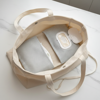 Pochette à couches en coton avec logo personnalisé, étui pour lingettes humides, grande capacité, trousse de toilette