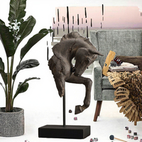 Sculpture en résine tête de cheval style nordique, écologique, thème religieux, amour, musique, pyramide, fée, décoration maison et bureau