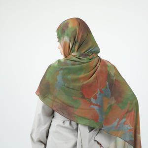 <span class=keywords><strong>Bove</strong></span> suave gasa Baotou bufanda larga Tie-Dye ángulo recto rizo invierno verano étnico turbante Hijab chal para estilo de Oriente Medio - Product Image 4
