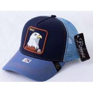 หมวกแก๊ป Savage Trucker สีน้ำเงินตาข่าย ปรับขนาดได้ ใส่ได้ทั้งชายหญิง สไตล์ลำลอง ปักลายอินทรีด้านหน้า เหมาะสำหรับฤดูใบไม้ผลิและฤดูร้อน สำหรับผู้ใหญ่ แบบ 6 แผง - Product Image 1