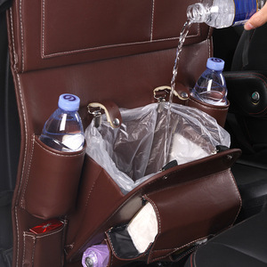 Car Back Seat Organizer Storage <b>Bag</b> With Table And Trash Bin Leather Multi Compartment For Car Interior Organization - Product Image 4