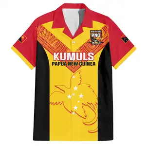 特殊设计定制巴布亚新几内亚Rubgby短袖男衬衫厂家直销太平洋2024 Go PNG Kumuls衬衫男