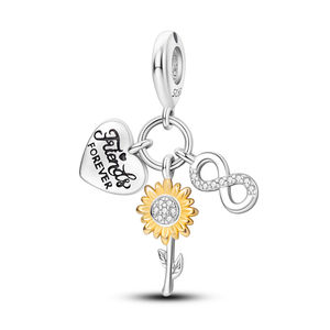 Pendentif Cœur en Zircon Plaqué Argent avec Design <span class=keywords><strong>Rose</strong></span> Cut pour Bijoux Unisexe à Porter au Quotidien - Product Image 4