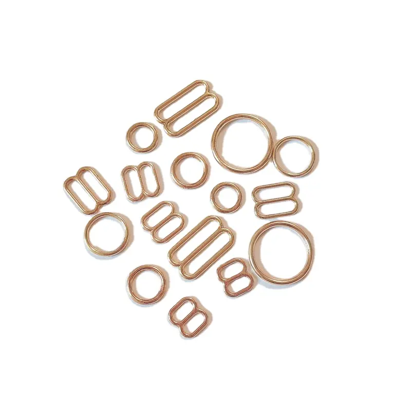 Logo personalizzato biancheria intima slider in metallo con fibbia di regolazione a gancio anello rotondo costume da bagno clip per reggiseno accessori hardware