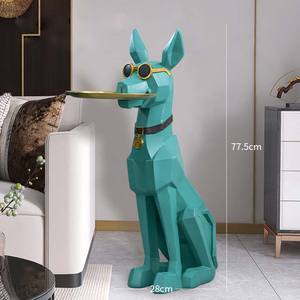 Offre Spéciale décoration <span class=keywords><strong>de</strong></span> la maison <span class=keywords><strong>chien</strong></span> plateau Animal Sculpture en fibre <span class=keywords><strong>de</strong></span> verre Sculpture grandeur nature <span class=keywords><strong>chien</strong></span> statue avec plateau Sculpture - Product Image 2