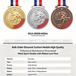 Réduction sur les commandes en gros Médailles personnalisées Fabricant professionnel de haute qualité Médailles sportives en métal personnalisées avec ruban Prix bas - Product Image 5